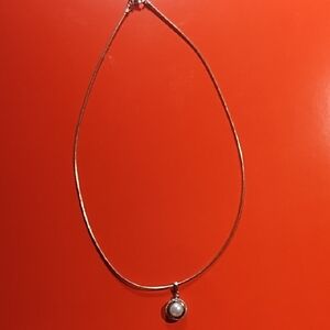 925 omega necklaces with 14kt and 925 and Pearl Pendant